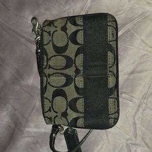 Coach black and grey wristlet